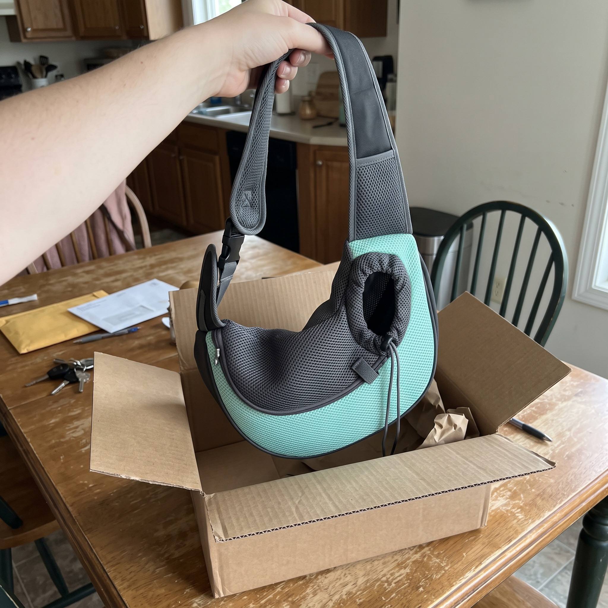 Unpacking the mint sling from a plain box